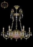 Подвесная люстра с хрустальными подвесками Art Classic 31.44 31.44.6.KR175SP.250IT.G.Sp.Amber.White.1D