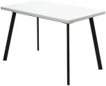 Стол ФИН 120 Белый, стекло/ Черный каркас М-City