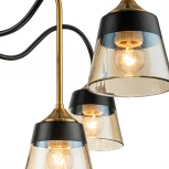 Потолочная люстра на штанге Escada Cobra 1147/8P E27*40W Black/Brass (220V)