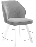 Стул DikLine 232 поворотный B22 GREY, ножки белые