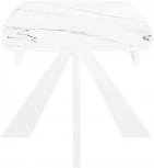 Стол DikLine SKU120 Керамика Белый мрамор,подстолье белое,опоры белые