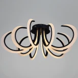 Потолочная люстра светодиодная с пультом и ночным режимом Reluce 74390-0.3-5+5 black (Умный дом) (220V)