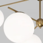 Потолочная люстра Wi-Fi на штанге Eurosvet Marbella 60147/6 латунь (220V, управление смартфоном, голосовое управление, умный дом - Minimir Home, Алиса, Маруся, Салют, шар)