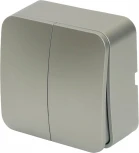 Выключатель двухклавишный (серебро) Stekker София 49297