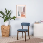 Стул R-Home Франк Сканди Блю/Орех