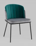 Стул Дабл велюр серый с изумрудной вставкой Stool Group УТ000035484