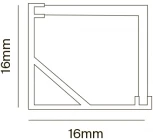 Алюминиевый профиль накладной 16x16 S Maytoni Led Strip ALM009S-2M
