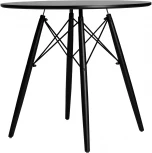 Стол обеденный DOBRIN CHELSEA`80 BLACK (столешница черная, основание черное) 108_BlackBase-TD-LMZL BLACK, цвет столешницы черный, основания черный