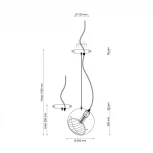 Подвесной светильник Lucia Tucci Narni 1942.1 Gray-Green (220V, на тросе, шар)