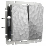 Выключатель двухклавишный (hammer серебряный) Werkel W1220006 (a052083)
