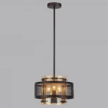 Потолочная люстра на штанге Lumion Zarina 8007/3 черный/черный, золотой металл/металл, стекло Е14 3*40W 220V (круглые)