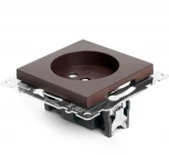 Розетка без заземления со шторками (коричневый) Stekker Катрин 49025