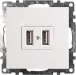 Розетка с USBх2 (белый) Stekker Катрин 39686