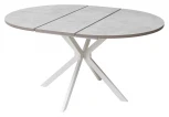 Стол ВЕГА D110 раскладной Бетон Чикаго светло-серый/ белый каркас