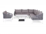 Модульная угловая лаунж-зона из роупа (веревки), цвет светло-серый 4SIS Канны KAN-S5C1T1-5-SET H-gray