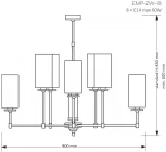 Потолочная люстра на штанге Kutek Empoli EMP-ZW-8(N) (220V)