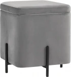 Пуф Грейс квадрат с ящиком велюр серый УТ000035893