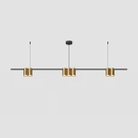 Подвесной светильник Denkirs Orbit DK4063-BK+SG 7xGU10 LED до 15 Вт, черный + сатинированное золото (220V, на тросе)