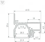 Профиль STRETCH-20-WALL-D-SIDE-2000 WHITE (Arlight, Алюминий) 042945