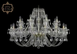 Подвесная большая люстра Art Classic 11.21 11.21.16+8.400.Gd.Sp (220V, хрусталь, на цепи, подсвечник, свеча)