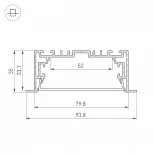 Профиль с экраном S2-LINIA94-F-2500 ANOD+OPAL (Алюминий) 021178 Arlight