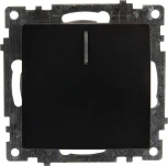 Выключатель одноклавишный с подсветкой (черный) Stekker Катрин 39605