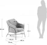 Кресло La Forma (ex Julia Grup) Brida (Серый/ Сталь,Фанера,Пена,Металл,Пенополиуретан)