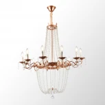 Подвесная люстра Lussole Rains LSP-6003 (220V, хрусталь, на цепи, подсвечник, свеча)