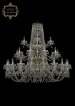 Подвесная большая люстра Art Classic 11.26 11.26.20+10+5.460.3d.Gd.B (220V, хрусталь, на цепи, подсвечник, свеча)