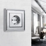 Розетка с заземлением (cеребряный рифленый) Werkel W1171009 (a051368)