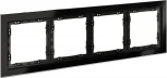 Рамка на 4 поста (черный, стекло) Voltum S70 VLS110408