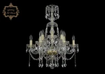 Подвесная люстра Art Classic 11.12 11.12.6+3.195.XL-67.Gd.Sp (220V, хрусталь, на цепи, подсвечник, свеча)