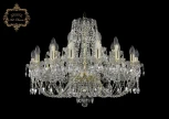 Подвесная большая люстра Art Classic 11.21 11.21.16+8.300.Gd.Sp (220V, хрусталь, на цепи, подсвечник, свеча)