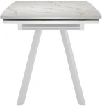 Стол DikLine UK120 Керамика Белый мрамор,подстолье белое,опоры белые