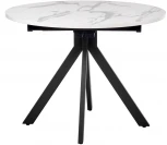 Стол Rudolf круглый раскладной 100-130x100x75см, белый мрамор, чёрный Bradex Home RF 0417