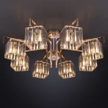 Потолочная люстра Eurosvet April 10126/8 золото/прозрачный хрусталь Strotskis Smart (10117/8)