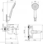 Смеситель IDDIS Ray RAYBN02i02 для ванны с душем, сатин