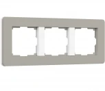 Рамка на 3 поста (дымчатый/белый, soft-touch) Werkel W0033067 (a067262)