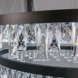 Подвесная люстра ярусная Eletto Celeste Nero EL320P120.1 (LED, 220V, хрусталь, на тросе, круглые, кольцо)