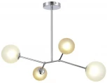 Потолочная люстра на штанге Evoluce Malte SLE1107-103-04 Хром/Белый, Серый G9 4*5W (220V, шарики)