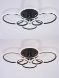 Потолочная люстра светодиодная с пультом ДУ 132W, черный, LED Natali Kovaltseva Home LED LAMPS 81440 (регулировка яркости, 220V, кольцо)