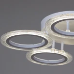 Потолочная люстра светодиодная на штанге с пультом Reluce 09812-3.3-05A WH (ночной режим, 220V, кольцо)