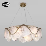 Подвесная люстра Wi-Fi Bogate's Galicia 354/6 Smart (322/6) (220V, управление смартфоном, голосовое управление, умный дом - Minimir Home, Алиса, Маруся, Салют, на тросе, круглые)