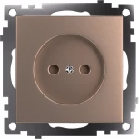 Розетка без заземления со шторками (шампань) Stekker Катрин 39595