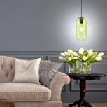 Подвесной светильник Escada Rise 10177/1S Black/Green 1х60Вт Е27, металл/стекло, черный/зеленый