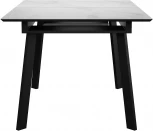 Стол DikLine SFH125 стекло Оптивайт Белый мрамор/подстолье черное 00-00069446