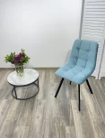 Стул CHILLI-Q SQUARE бирюзовый #H52, велюр / черный каркас, 4 шт./1 к