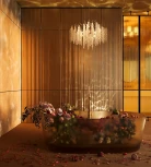 Подвесная люстра на штанге Freya Mineral FR1010PL-08G (220V, хрусталь, на тросе, листья, ветки)