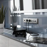 Накладка для розетки HDMI (глянцевый никель) Werkel WL02-HDMI-CP (a040418)