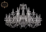 Подвесная большая люстра Art Classic 11.11 11.11.12+6.360.Cr.Sp (220V, хрусталь, на цепи, подсвечник, свеча)